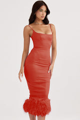 Helena Orchid Satin Midi Dress | Dress In Beauty