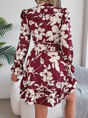 Floral Tie-Front Mini Dress - View 7 | TEVQA