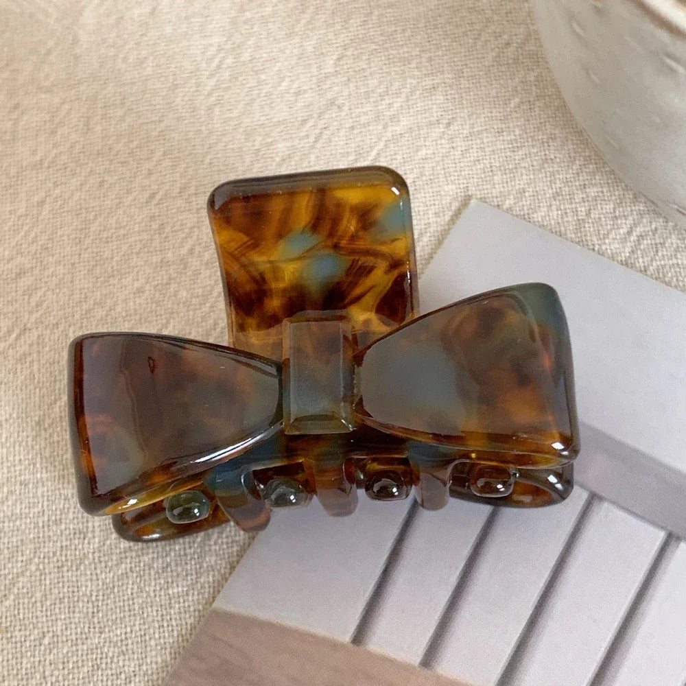 Small Acetate Bow Hair Clip - View 9 | TEVQA