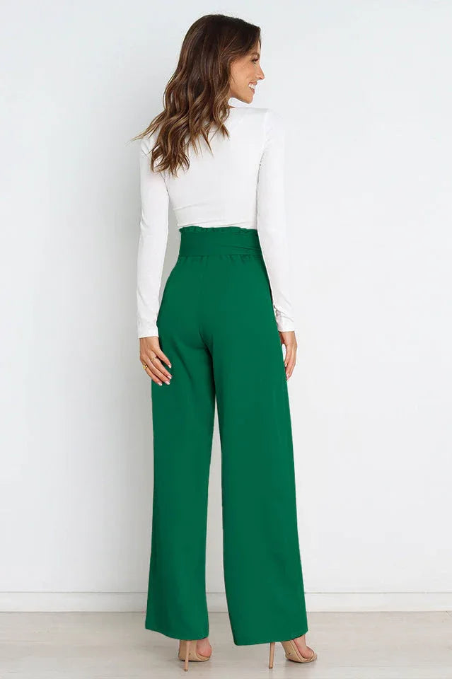 High Waist Belted Wide Leg Pants - View 43 | TEVQA