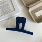 Velvet Touch Rectangular Hair Claw Clip - 4.1 Inch Minimalist Autumn Accessory - TEVQA