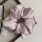 Oversized Pearl Satin Scrunchie - View 8 | TEVQA