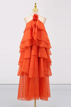 Halterneck Tiered Ruffle Maxi Dress - View 15 | TEVQA