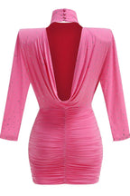 Turtle Crystal Embellished Draped Mini Dress - TEVQA