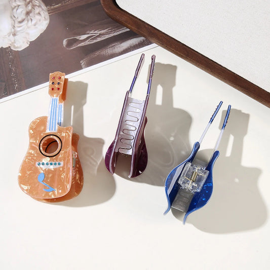 Large Acoustic Guitar Hair Claw Clip (4.5 Inch)