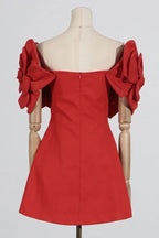 Chabela Flower Off-Shoulder Mini Dress - View 9 | TEVQA