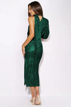 One-shoulder sequin midi dress - View 11 | TEVQA