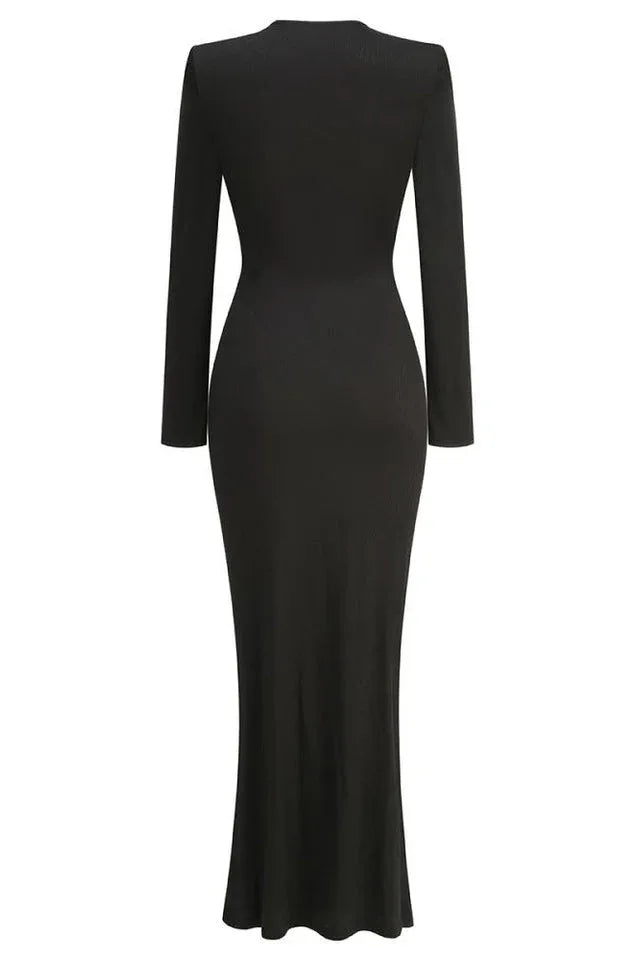 Circular Mood Stone Long Sleeve Dress - TEVQA