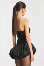 Balloon Draped Mini Dress - TEVQA