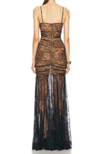 Aliza Lace and Mesh Fit and Flare Dress - View 9 | TEVQA