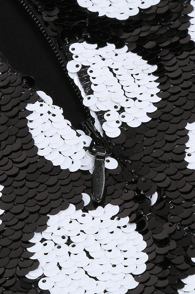 Feather Trim Polka Dot Sequin Dress | Dress In Beauty