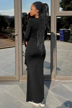 Mermaid silhouette maxi dress with sweetheart neckline and long sleeves - View 8 | TEVQA