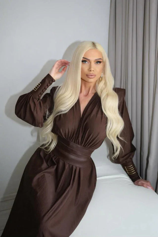 Rosey Tan Maxi Dress - View 22 | TEVQA