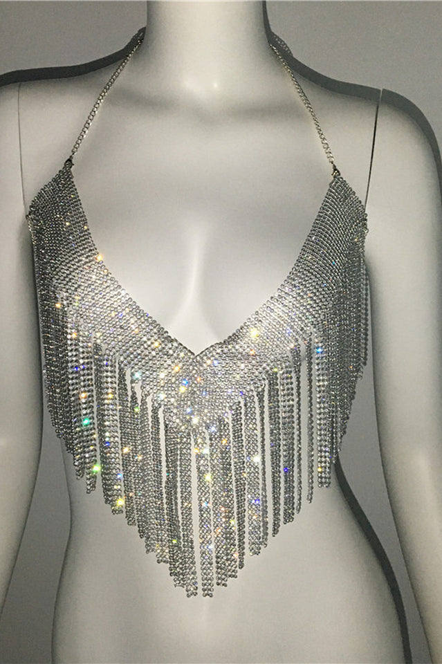 Metallic Rhinestone Top | Dress In Beauty