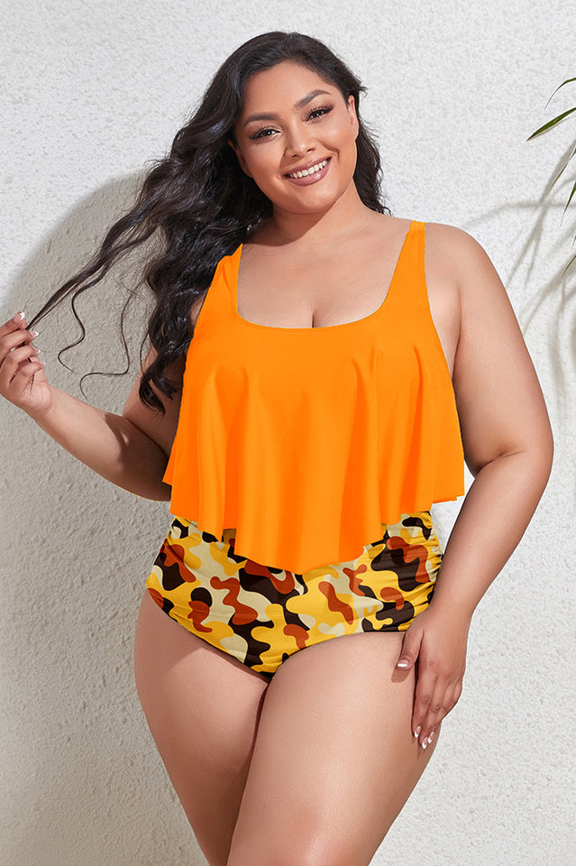 (L-4XL) Floral High Waist Bikini Set | Dress In Beauty