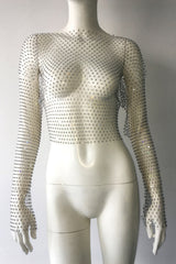 Crystal Diamond See Through Crop Top | Dress In Beauty