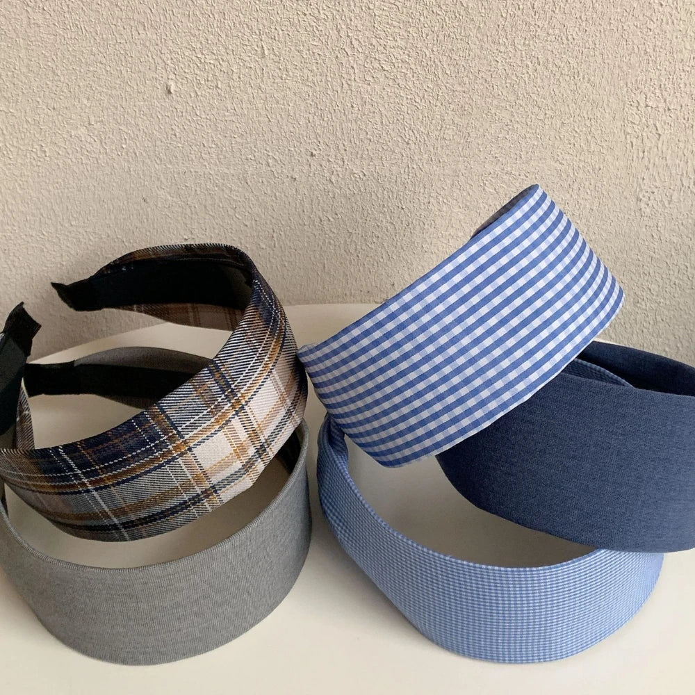 Classic Wide Fabric Headband - 2.4 Inch Lightweight Blue Styles