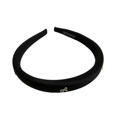 Padded Bow Charm Headband - 0.6 Inch Slim Preppy Hair Band