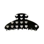 black and white heart pattern claw clip