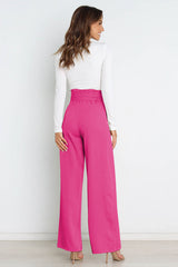High Waist Belted Straight Leg Pants | Dress In Beauty