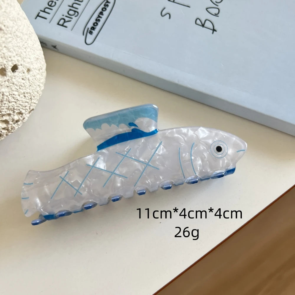 Deep Sea Acetate Hair Claw Clip - 4 Inch Ocean Animal Collection