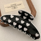 Large Heart Print Acetate Hair Claw Clip - View 7 | TEVQA