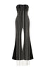 Strapless Crystal Chain Detail Wide Leg Jumpsuit - View 7 | TEVQA