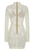 Long Sleeve Embellished Evening Dress - View 8 | TEVQA