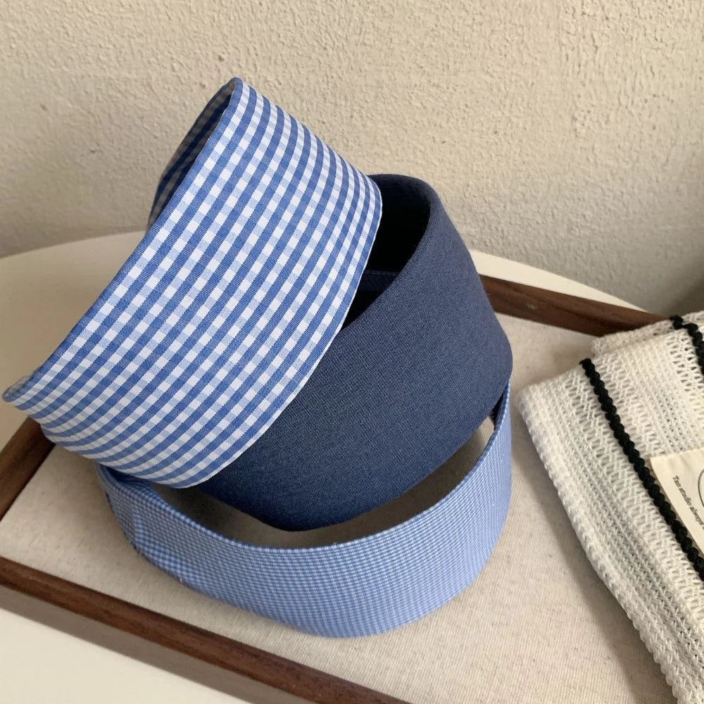 Classic Wide Fabric Headband - 2.4 Inch Lightweight Blue Styles