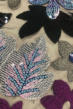 Floral Sequin Embroidered Maxi Dress - View 7 | TEVQA