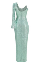 One Shoulder Sequin Maxi Dress - View 6 | TEVQA