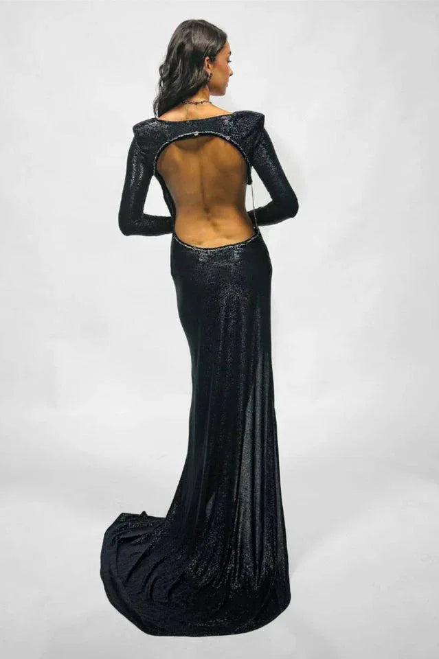 Cut Out Backless Gown - TEVQA