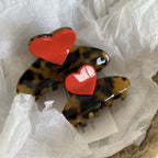 Acetate Heart Claw Clip in Tortoise Shell (4 Inch) - TEVQA