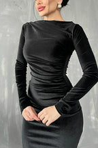 Joanna Velvet Midi Dress - View 9 | TEVQA