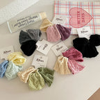 Wide Crinkled Fabric Scrunchie - Gentle Snag-Free Hair Tie - TEVQA