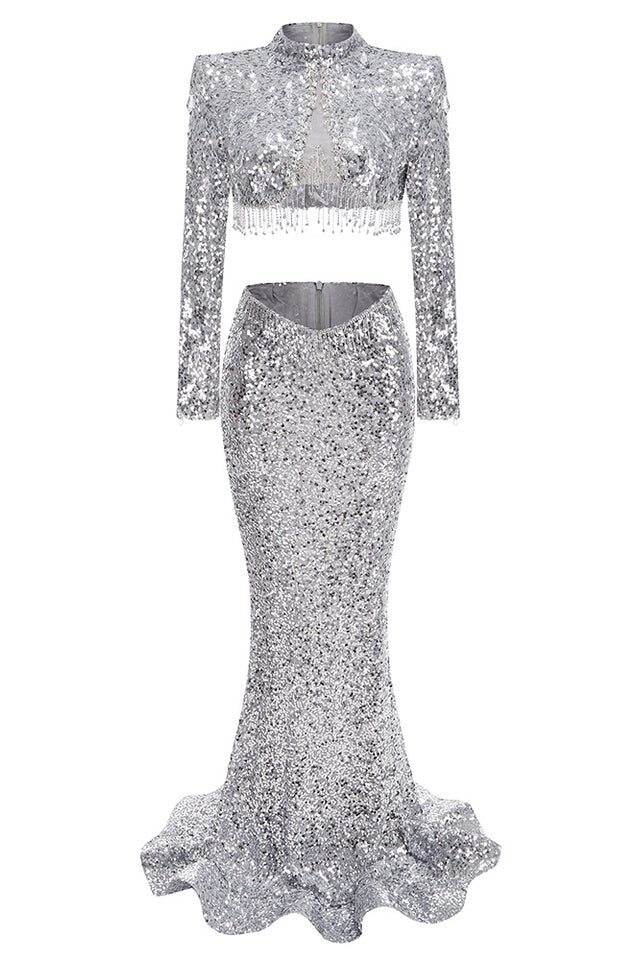 Crystal Sequin Two Piece Maxi Dress | Dress In Beauty