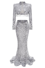Crystal Sequin Two Piece Maxi Dress | Dress In Beauty