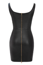 Architectural mini dress with gold panther hardware - View 9 | TEVQA