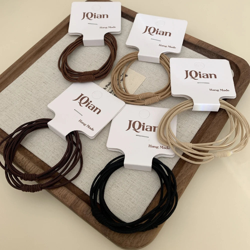 2-Pack Thin Seamless Hair Elastics - Snag-Free Strong Hold