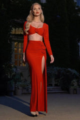 Rose High Split Maxi Dress | Dress In Beauty