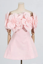 Chabela Flower Off-Shoulder Mini Dress - View 11 | TEVQA