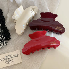 3.4 Inch Wavy Acetate Hair Claw - Minimalist Cloud Shape Clip