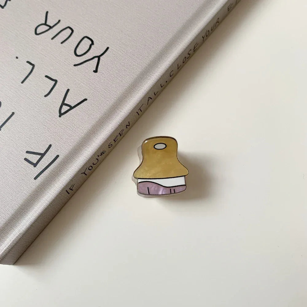 Whimsical "Kidcore" Mini Acrylic Hair Clip (1.2 Inch) - TEVQA