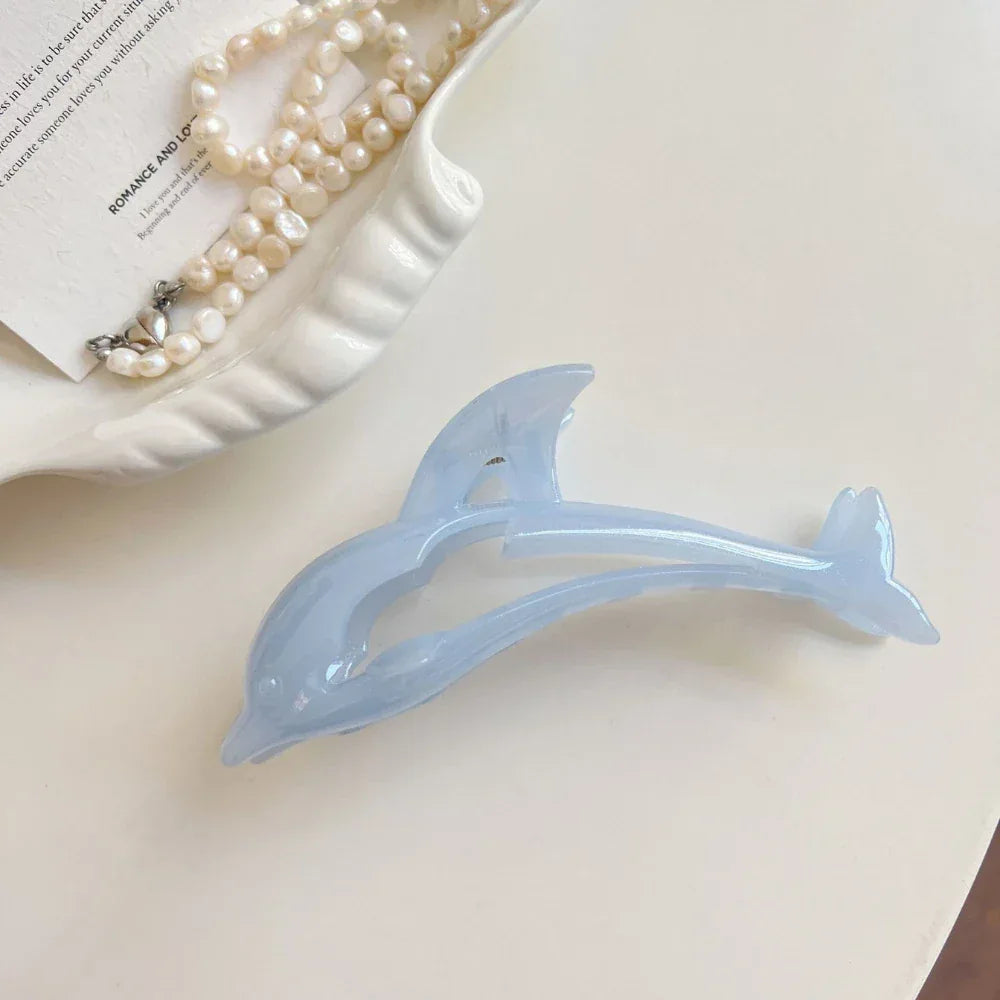 Jelly Dolphin and Scallop Shell Hair Claw Clips - View 6 | TEVQA