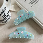 Y2K Sea Star Rhinestone Hair Claw Clip - 4 Inch Beachy Acetate Clip - TEVQA