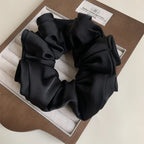 Oversized scalloped satin scrunchie - View 9 | TEVQA