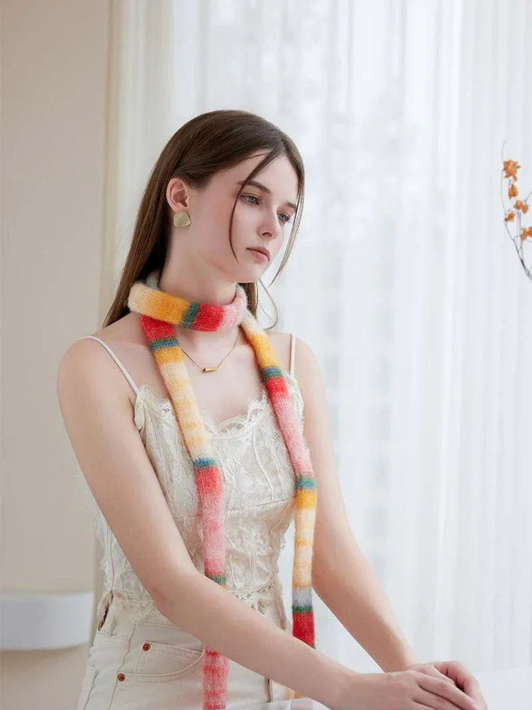 Y2K Gradient Skinny Scarf - TEVQA
