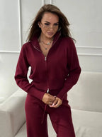 Elevated Double-Zip Knit Set - View 10 | TEVQA