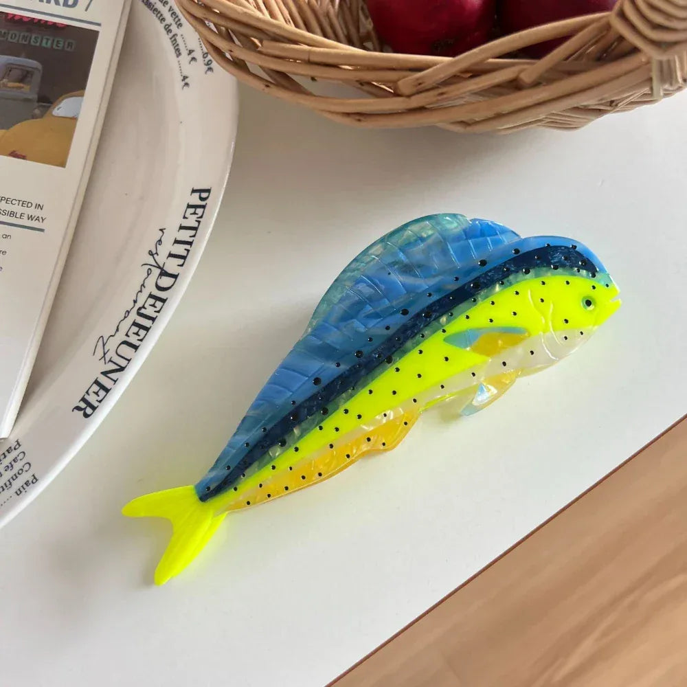 Large Acetate Sailfish Hair Claw Clip - View 9 | TEVQA