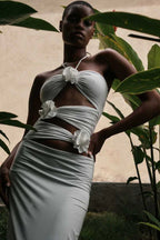 Halter Neck Ruched Maxi Dress - View 10 | TEVQA